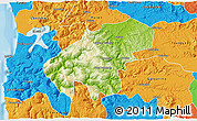 Physical 3D Map of Lumaco, political outside