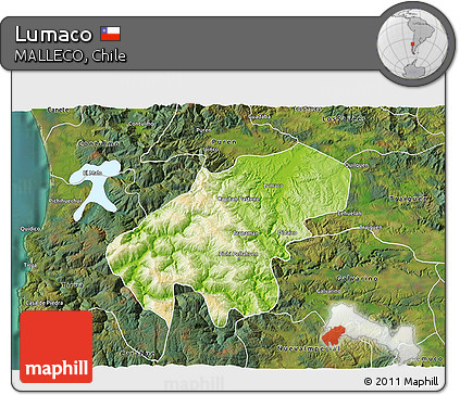 Physical 3D Map of Lumaco, satellite outside