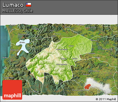 Physical 3D Map of Lumaco, satellite outside