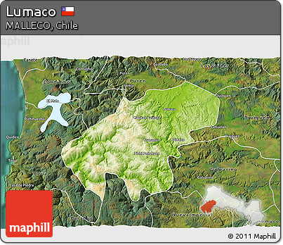 Physical 3D Map of Lumaco, satellite outside