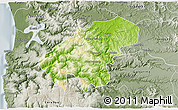 Physical 3D Map of Lumaco, semi-desaturated