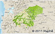 Physical 3D Map of Lumaco, shaded relief outside