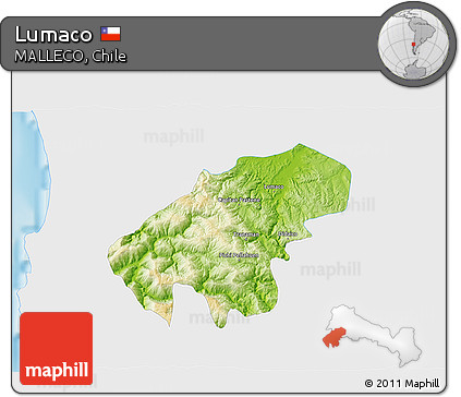 Physical 3D Map of Lumaco, single color outside