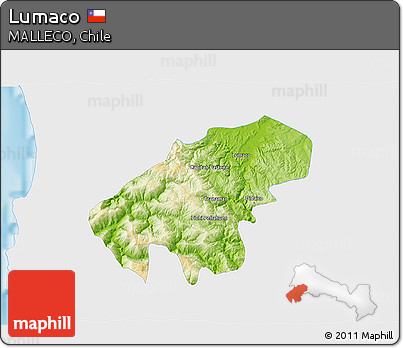 Physical 3D Map of Lumaco, single color outside
