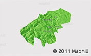 Political 3D Map of Lumaco, cropped outside