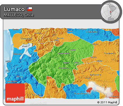 Political 3D Map of Lumaco