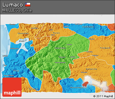 Political 3D Map of Lumaco