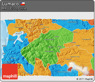 Political 3D Map of Lumaco