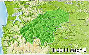 Political 3D Map of Lumaco, physical outside