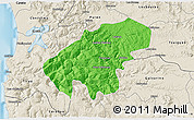 Political 3D Map of Lumaco, shaded relief outside