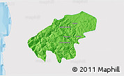 Political 3D Map of Lumaco, single color outside