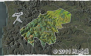 Satellite 3D Map of Lumaco, darken, semi-desaturated