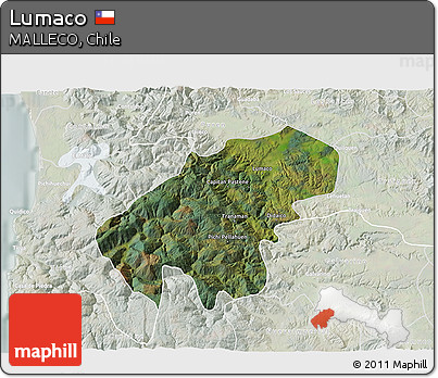 Satellite 3D Map of Lumaco, lighten