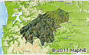 Satellite 3D Map of Lumaco, physical outside