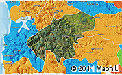Satellite 3D Map of Lumaco, political outside