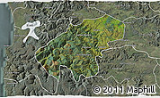 Satellite 3D Map of Lumaco, semi-desaturated