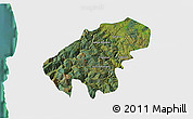 Satellite 3D Map of Lumaco, single color outside