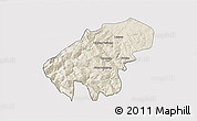 Shaded Relief 3D Map of Lumaco, cropped outside