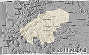 Shaded Relief 3D Map of Lumaco, darken, desaturated