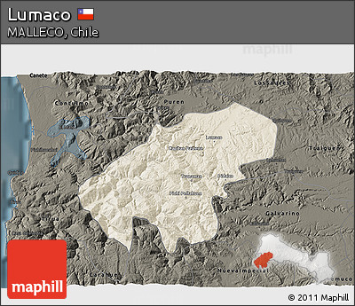 Shaded Relief 3D Map of Lumaco, darken