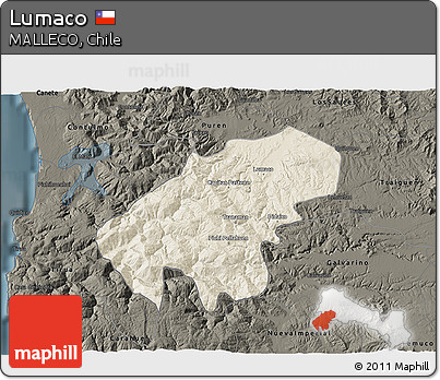 Shaded Relief 3D Map of Lumaco, darken