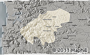 Shaded Relief 3D Map of Lumaco, darken, semi-desaturated
