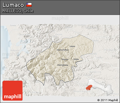Shaded Relief 3D Map of Lumaco, lighten