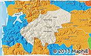 Shaded Relief 3D Map of Lumaco, political outside