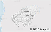 Silver Style 3D Map of Lumaco, single color outside