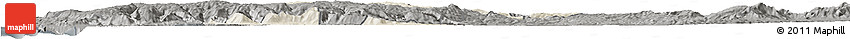 Shaded Relief Horizon Map of Lumaco, darken, semi-desaturated