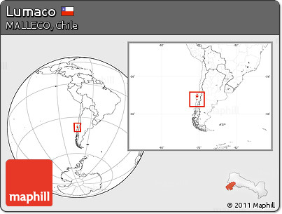 Blank Location Map of Lumaco, within the entire country