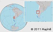 Gray Location Map of Lumaco, highlighted country, within the entire country