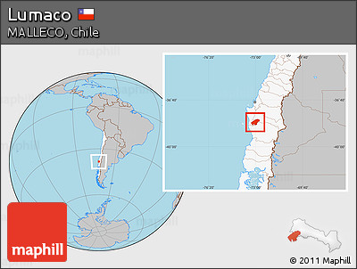 Gray Location Map of Lumaco, highlighted country