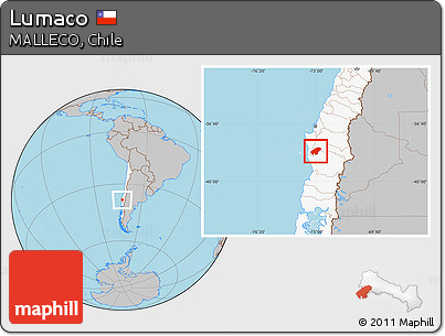 Gray Location Map of Lumaco, highlighted country
