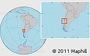 Gray Location Map of Lumaco, highlighted parent region, within the entire country