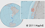 Gray Location Map of Lumaco, hill shading