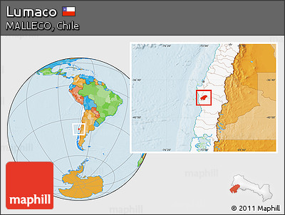 Political Location Map of Lumaco, highlighted country