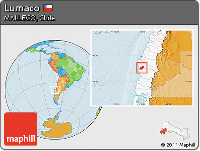 Political Location Map of Lumaco, highlighted country