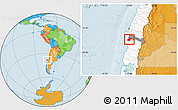 Political Location Map of Lumaco, highlighted country, highlighted parent region