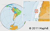 Political Location Map of Lumaco, highlighted country