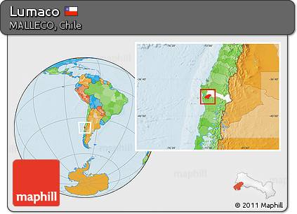Political Location Map of Lumaco, highlighted parent region