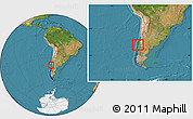 Satellite Location Map of Lumaco, within the entire country