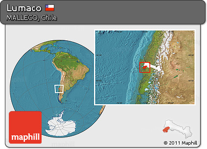 Satellite Location Map of Lumaco, highlighted parent region