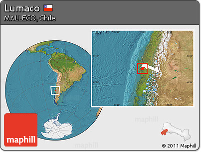 Satellite Location Map of Lumaco, highlighted parent region