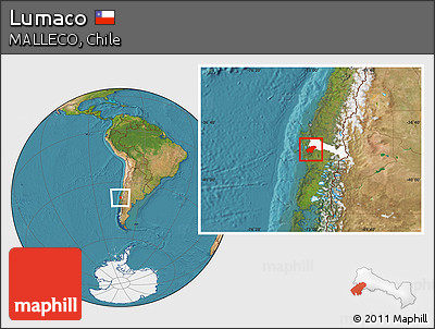 Satellite Location Map of Lumaco, highlighted parent region