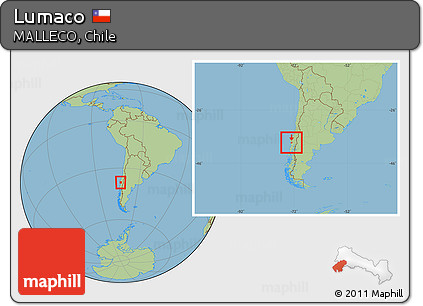 Savanna Style Location Map of Lumaco, within the entire country