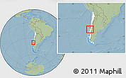 Savanna Style Location Map of Lumaco, highlighted country, within the entire country, hill shading