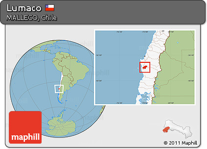 Savanna Style Location Map of Lumaco, highlighted country