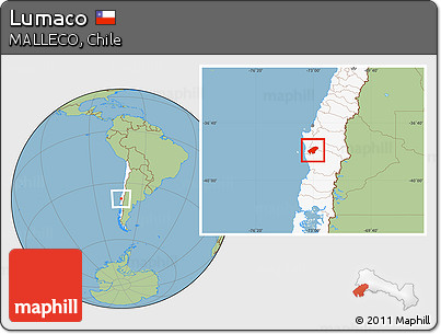 Savanna Style Location Map of Lumaco, highlighted country