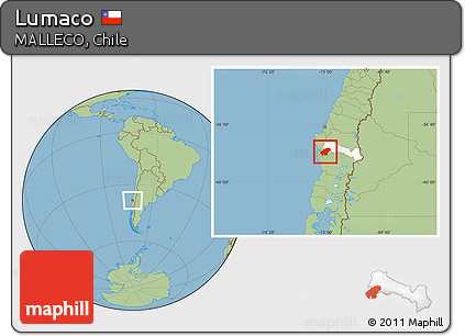 Savanna Style Location Map of Lumaco, highlighted parent region